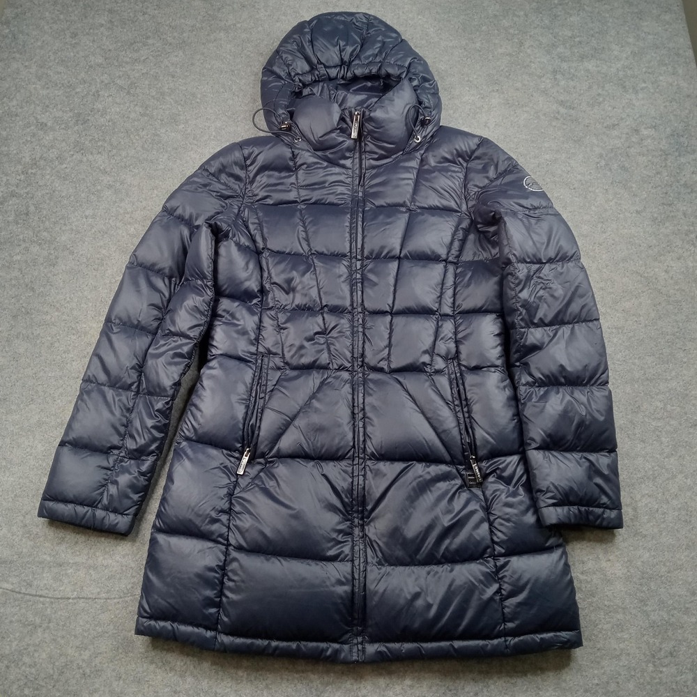 Calvin Klein Jacket Womens Small Navy Packable Lightweight‎ Down Hooded Puffer